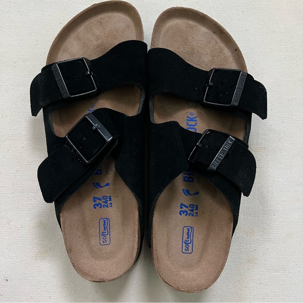 Birkenstock black suede Arizona